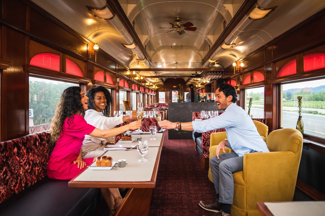 Judgement of Paris lunch on Napa Wine Train